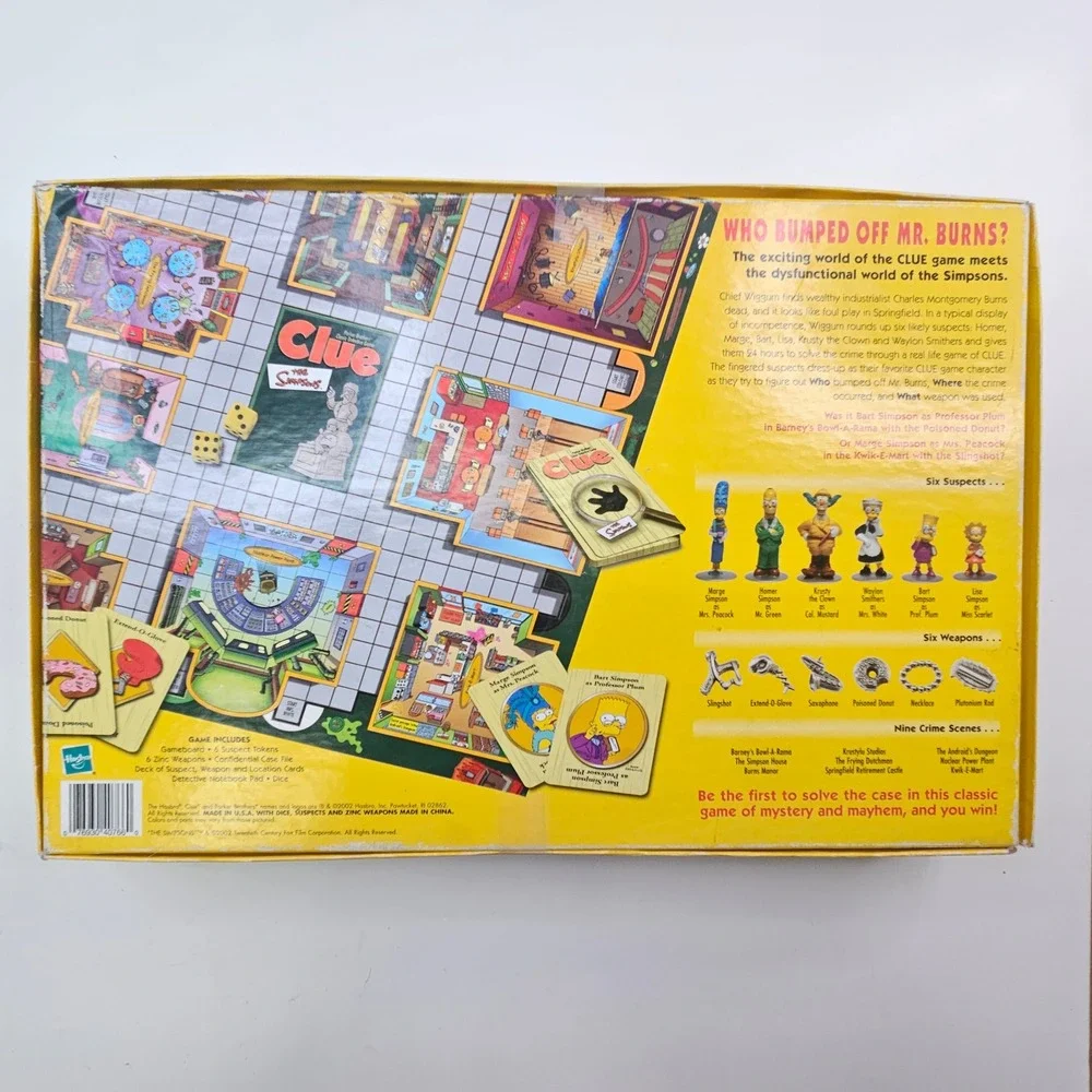Parker Brothers Clue The Simpsons Kids OS Multi-color 2nd Edition Board Game